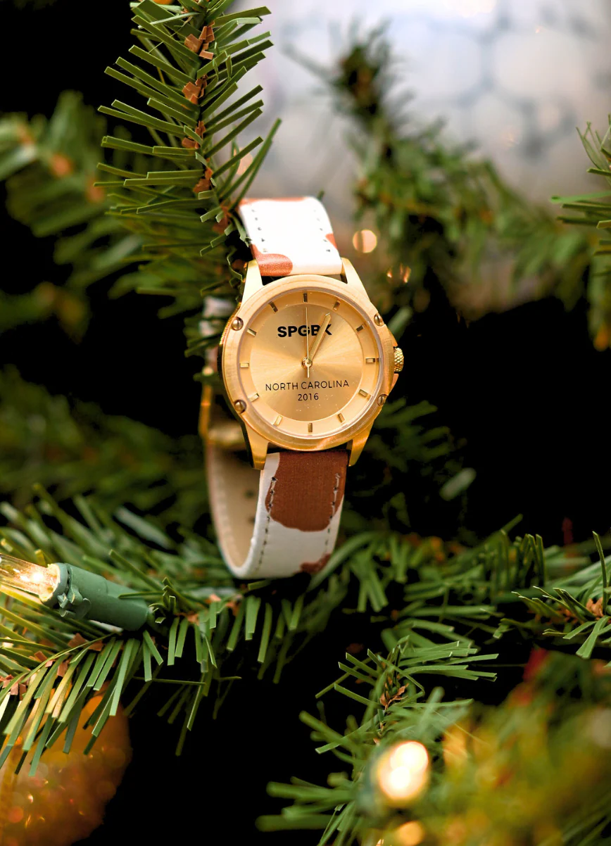 The Baldwin, Petite Gold Women's - Calf Print Strap, 32mm - Image 3