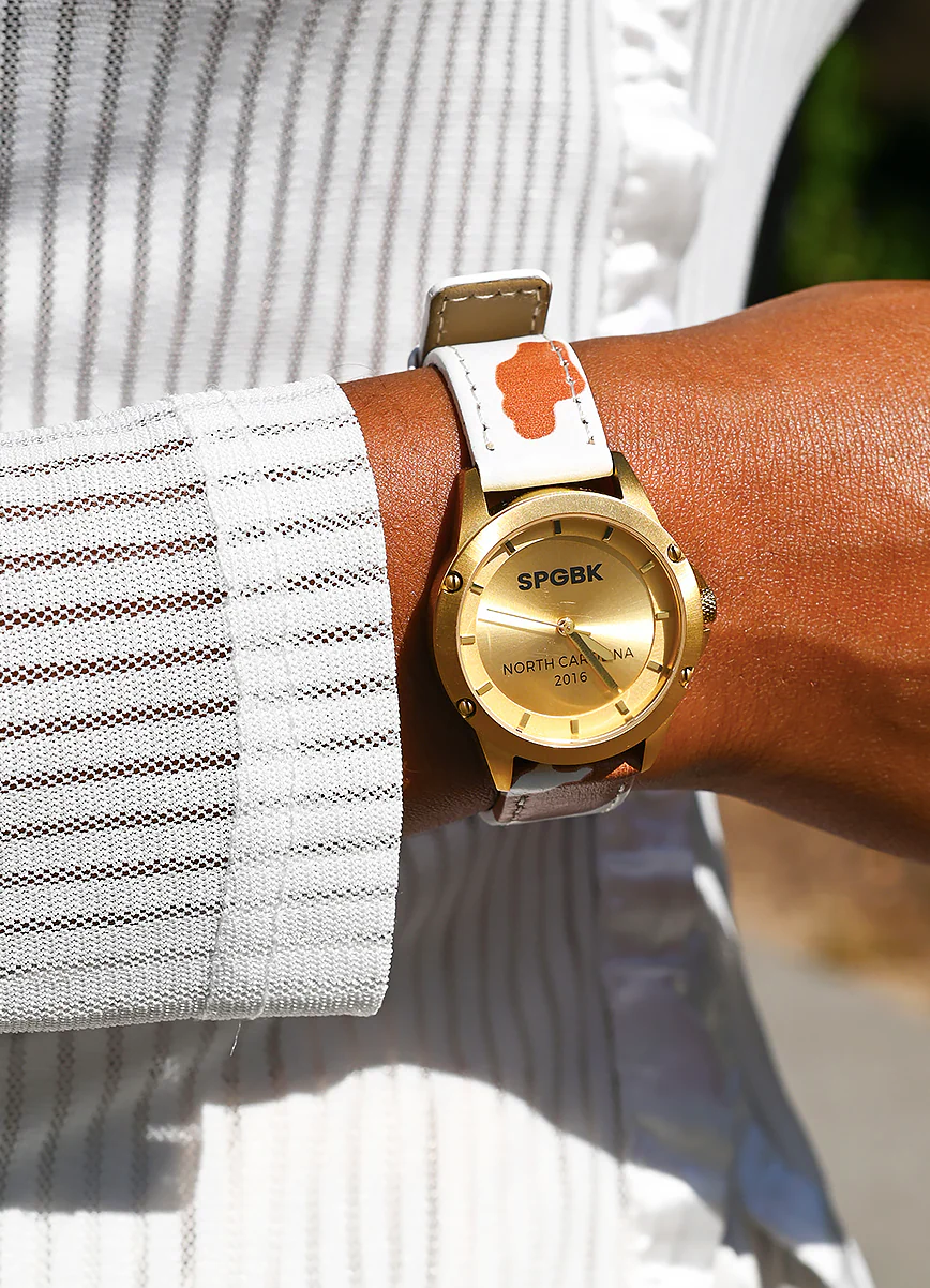 The Baldwin, Petite Gold Women's - Calf Print Strap, 32mm - Image 4