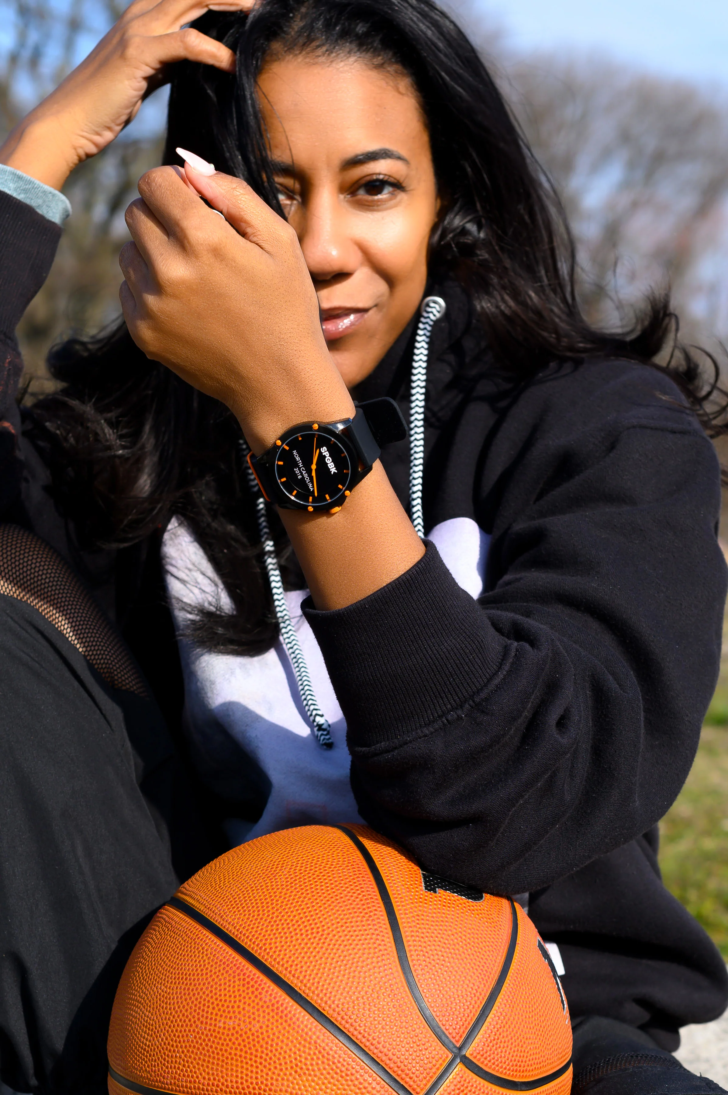 Unisex Basketball Edition, Black & Electric Orange - Image 5