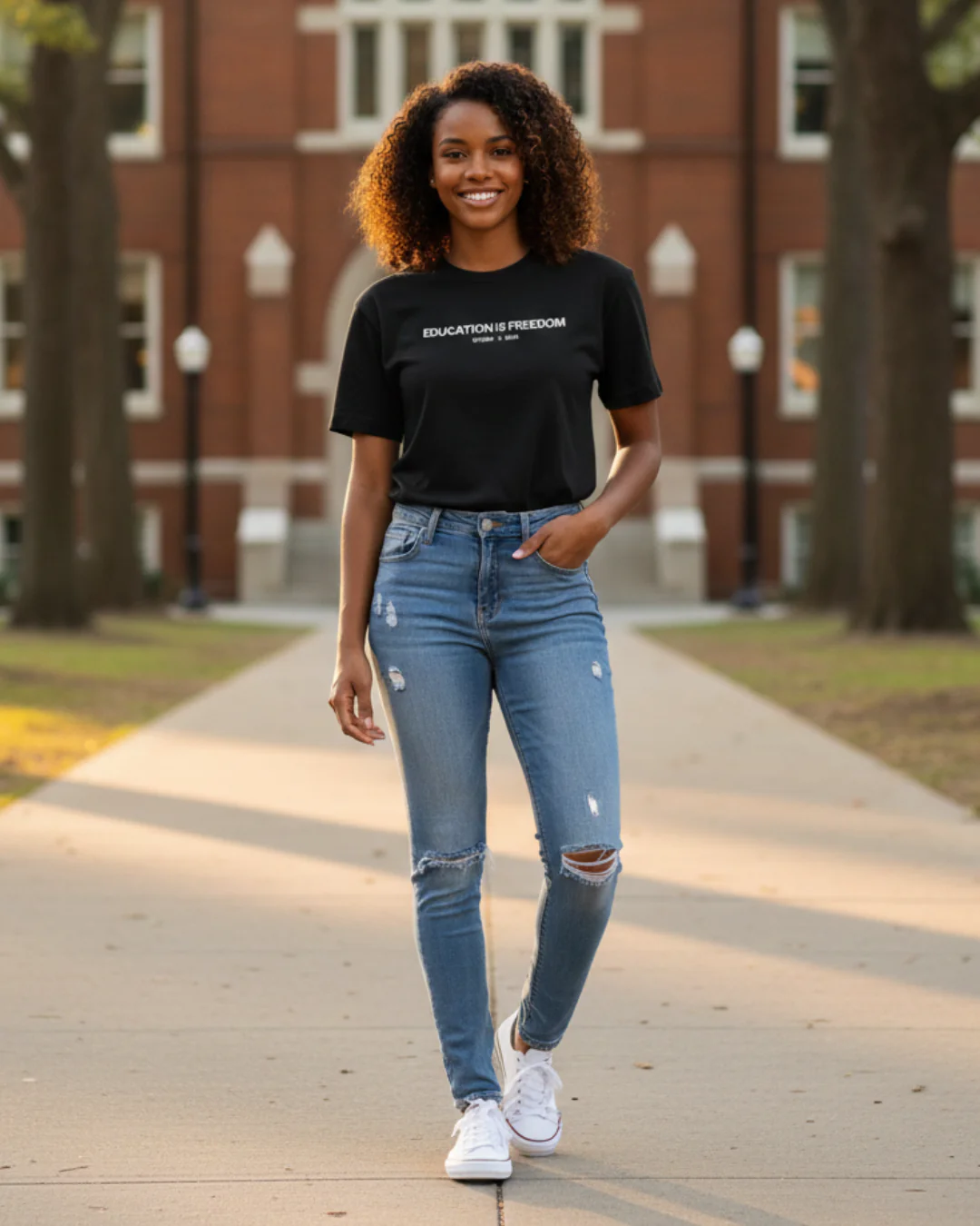 2026 Unisex Black History Month "Education is Freedom" Tee - SPGBK - Image 5