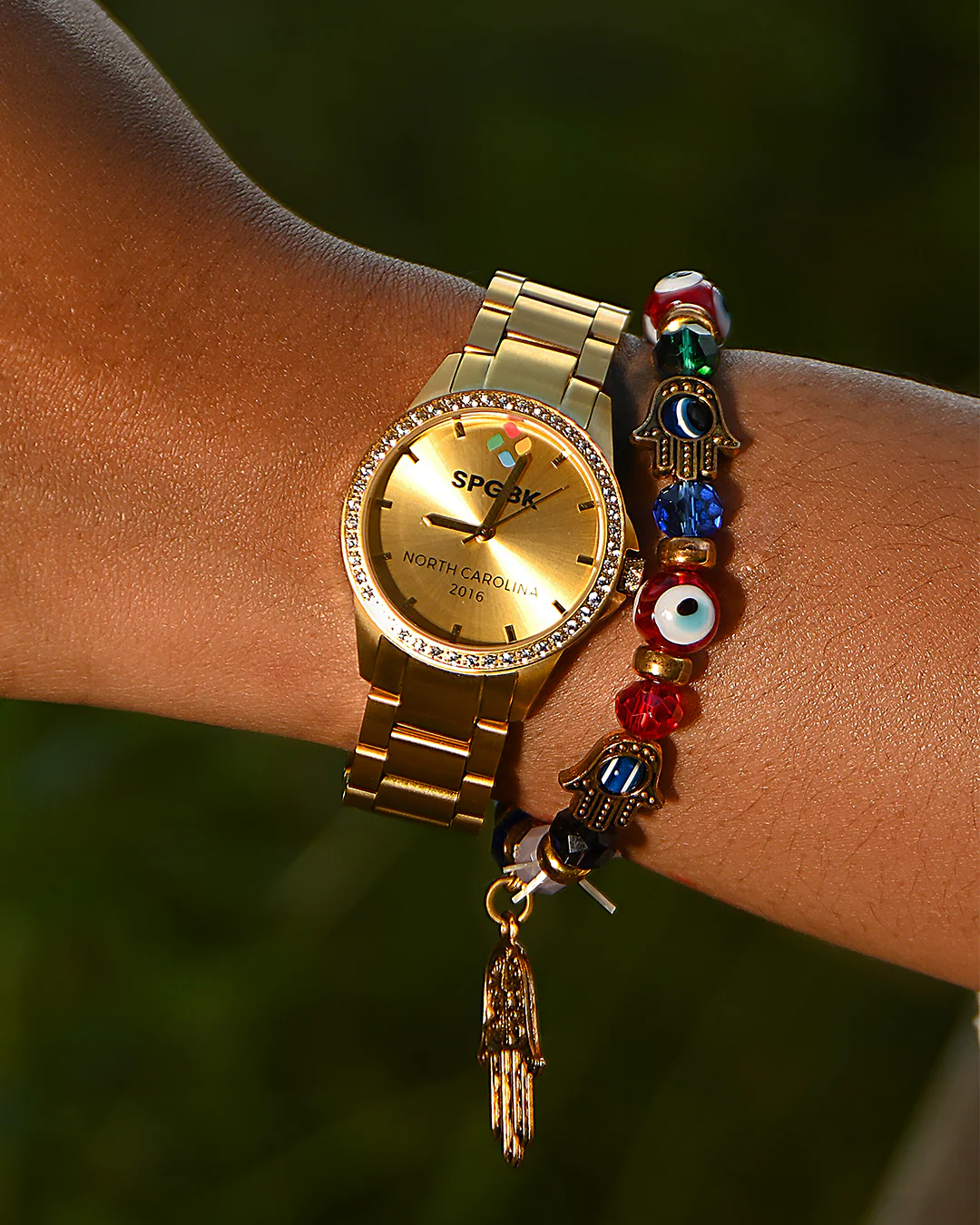 The Charlotte - Gold Petite Crystal Bracelet Watch, 32mm - Image 4