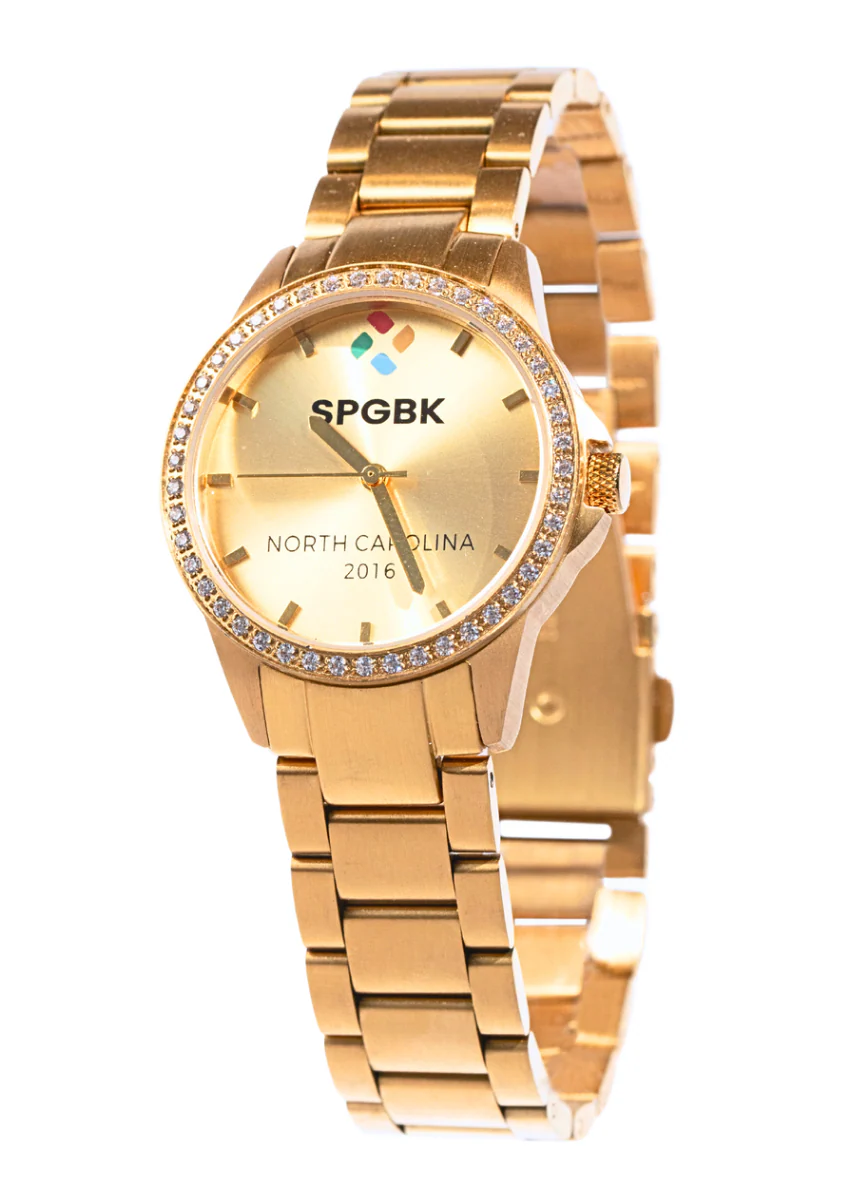 The Charlotte - Gold Petite Crystal Bracelet Watch, 32mm - Image 5